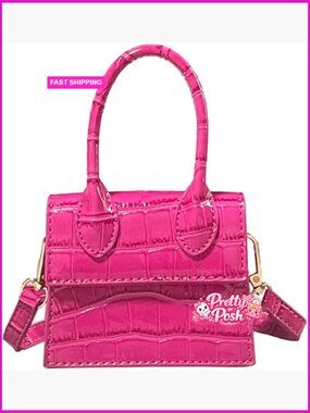 Mini Crossbody Clutch Handbag Faux Leather Rectangular Top Handle Bag